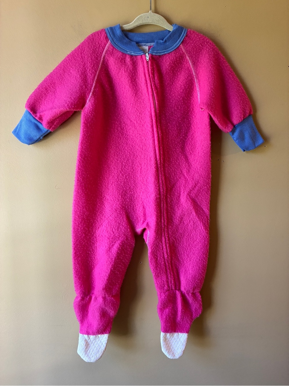 Vintage Gerber 1T Girls Pink Fleece Footed Blanket Sleeper Pajamas USA Made 90s